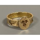 A 15ct gold antique mourning ring