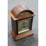 A silvered and brass faced mahogany bracket clock with pendulum CONDITION REPORT: In