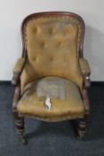 A Victorian mahogany framed gent's armchair,