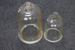 Two glass demijohns