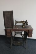 A Singer treadle sewing machine