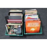 Two crates of vinyl LP records