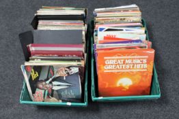 Two crates of vinyl LP records
