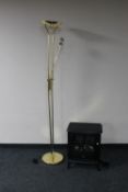 A Dimplex electric stove type heater and a reading lamp
