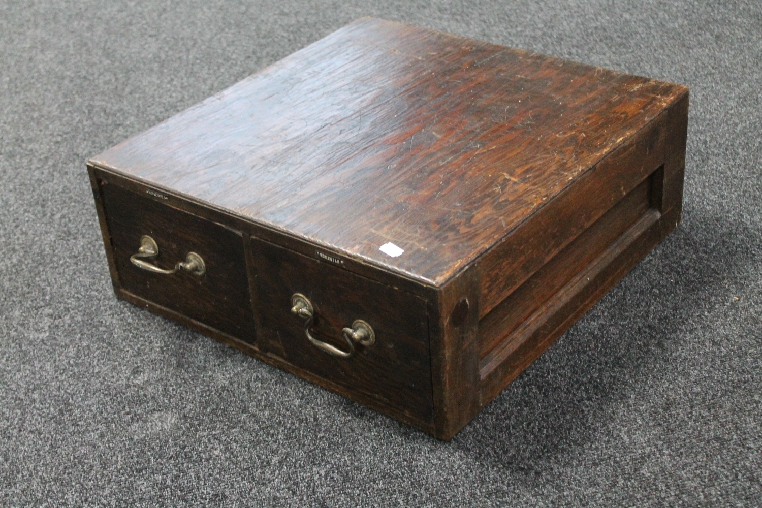 A vintage two drawer storage chest