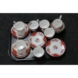 A tray of Paragon Rockingham tea china