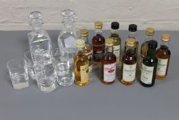 Ten miniature bottles of whisky, Macallan 10 years,