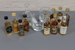 Ten miniature bottles of whisky, Oban 14 years,