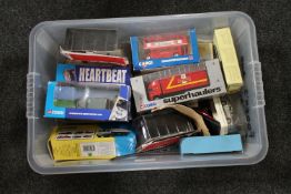 A box of die cast model vehicles : Corgi and others