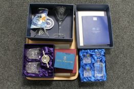 A tray of Royal Scot Crystal decanter set,