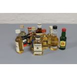 Ten miniature bottles of whisky, John Haig gold label,