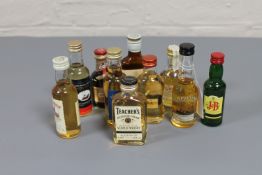 Ten miniature bottles of whisky, John Haig gold label,