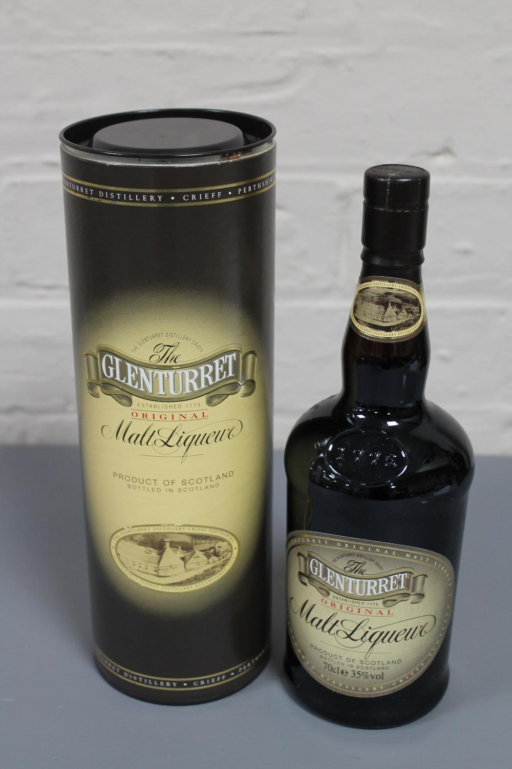 The Glenturret, Original Malt liqueur, 70cl, in presentation tube.