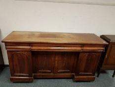 A Victorian mahogany inverted breakfronted sideboard, width 181 cm.