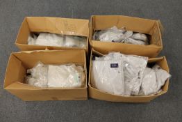 New stock : Four boxes of cream cardigans and silver cardigans,