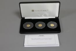 A Jubilee Mint three coin set, 'The Centenary of World War I Solid Gold Coin Collection',
