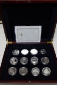 Thirteen various silver proof coins celebrating British Royalty