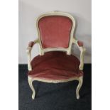 A painted continental style armchair