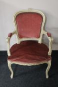 A painted continental style armchair