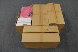 New stock : Four boxes of lady's pink trousers,