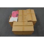 New stock : Four boxes of lady's pink trousers,