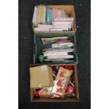 Three boxes of greetings cards,