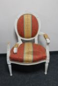 A reproduction painted continental style armchair (a/f)