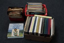 Three boxes of vinyl records