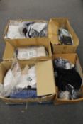 New stock : Five boxes of black trousers, cardigans, bras, t-shirts,