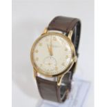 A gent's vintage 18ct gold IWC Schaffhausen wristwatch,