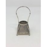 A Chinese silver novelty inkwell in the form of a wicker basket, height 9cm,