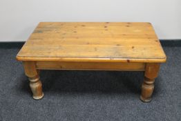 A pine low coffee table