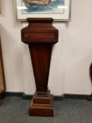 A Victorian style mahogany pedestal, height 115 cm.