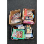 Two boxes of board games, children's toys,