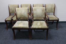 A set of six mahogany Regency style dining chairs