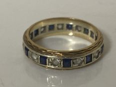 A 9ct gold full-eternity dress ring, size L. CONDITION REPORT: 3.