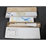 Seven boxed model aircraft kits to include gliders, Pinto aircraft,