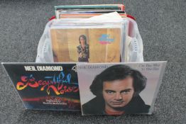 A crate of LP records : Neil Diamond, Johnny Cash,