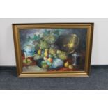 A 20th century continental school oil on canvas, still life, signed E.