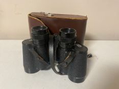 A pair of Carl Zeiss Jena Jenoptem 8x30W binoculars in leather case