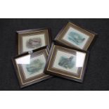 A set of four framed prints of game birds