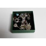 A group of silver jewellery comprising pair of gent's cufflinks, three pairs of earrings,