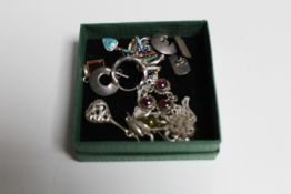 A group of silver jewellery comprising pair of gent's cufflinks, three pairs of earrings,