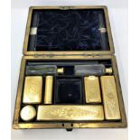 A very fine quality Victorian silver gilt travelling toilet set,