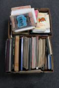 Two boxes of LP records, music books, sheet music,