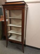 An Edwardian inlaid mahogany display cabinet,