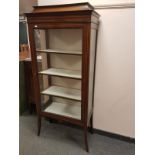 An Edwardian inlaid mahogany display cabinet,