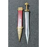 A reproduction Roman gladius in sheath