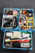 Three boxes of radio control air craft parts : hand sets,