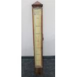 A continental mahogany cased stick barometer